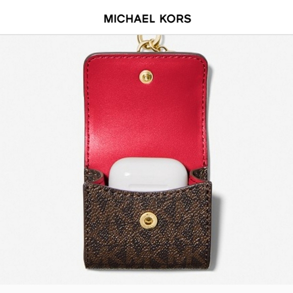 MK MICHAEL KORS Logo Clip Case For Apple AirPods Dark Green Brown - Picture 7 of 8